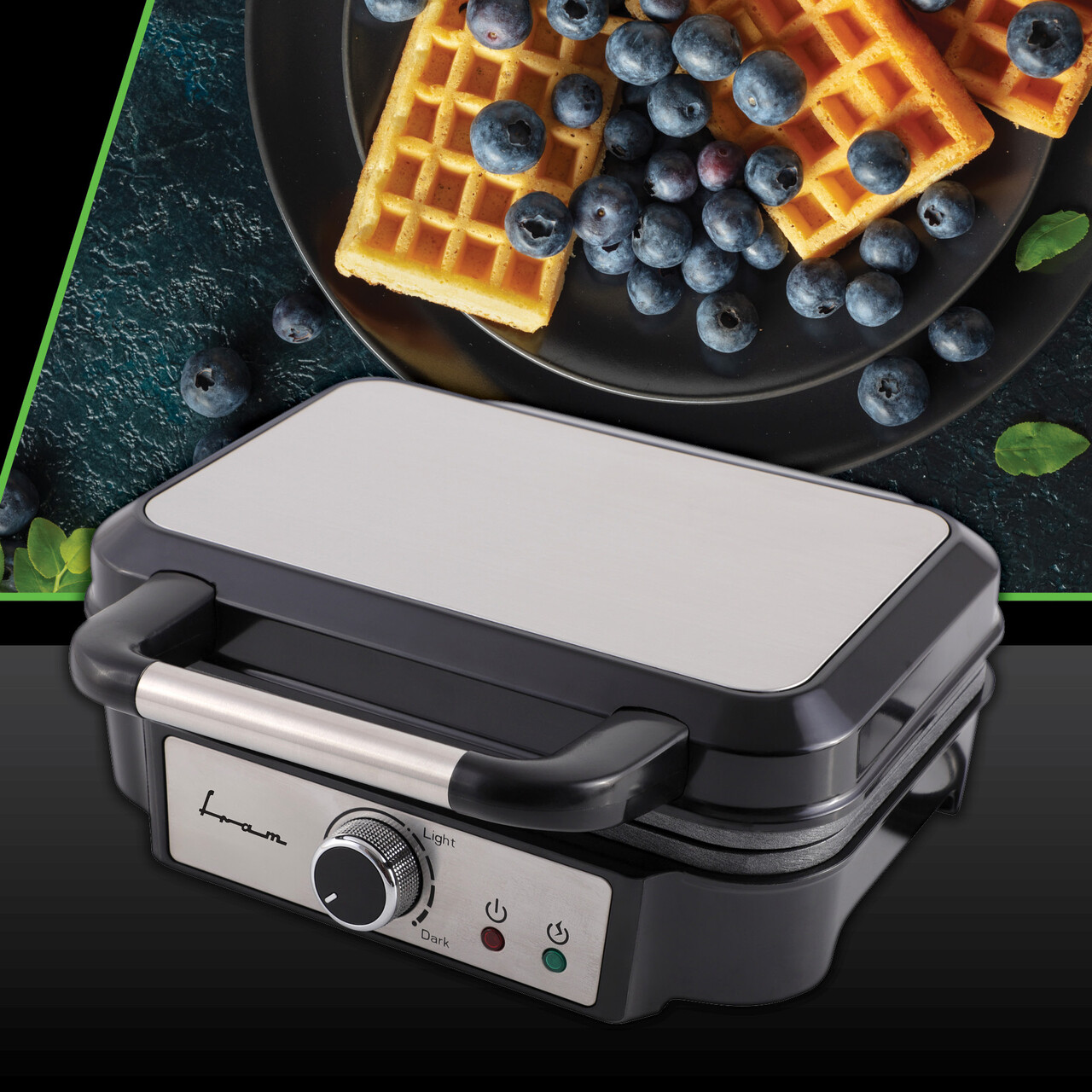 Aparat de facut vafe/gofre Fram, 1000W, plastic, negru/argintiu - imagine 7
